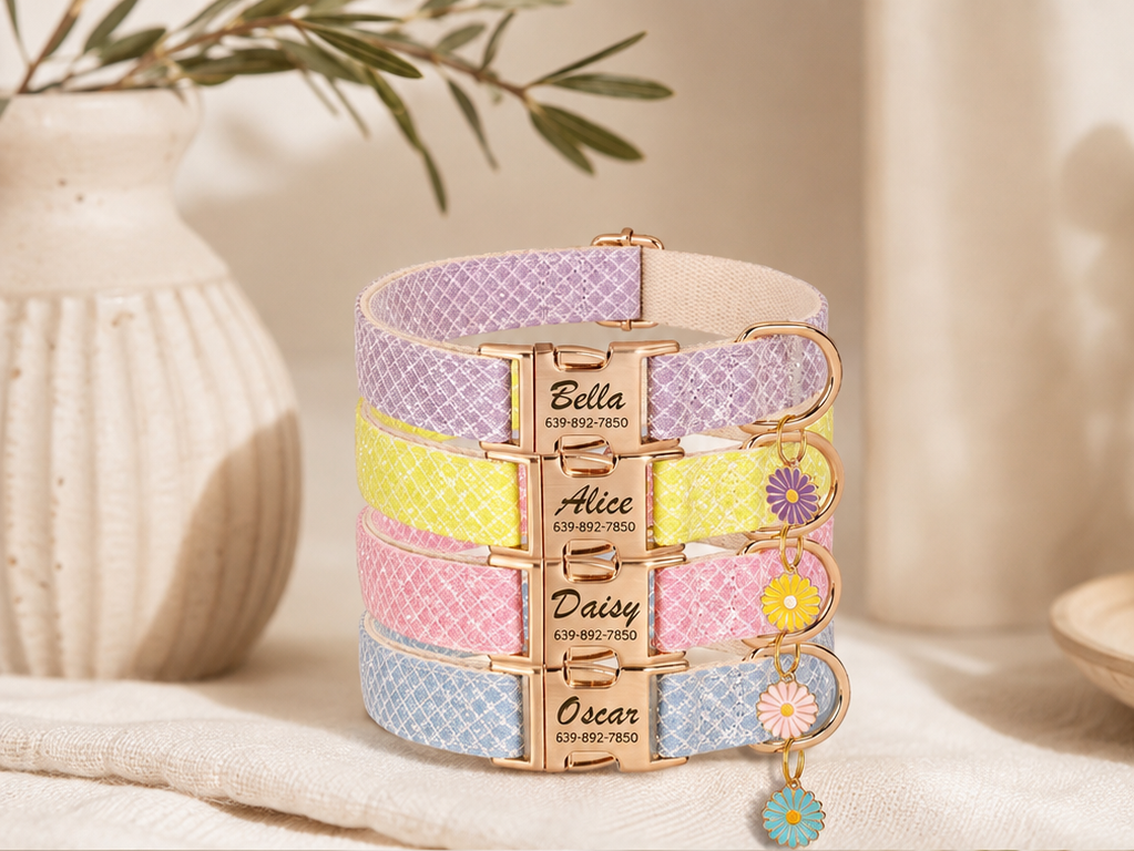 Personalized Daisy Bloom Dog Collar