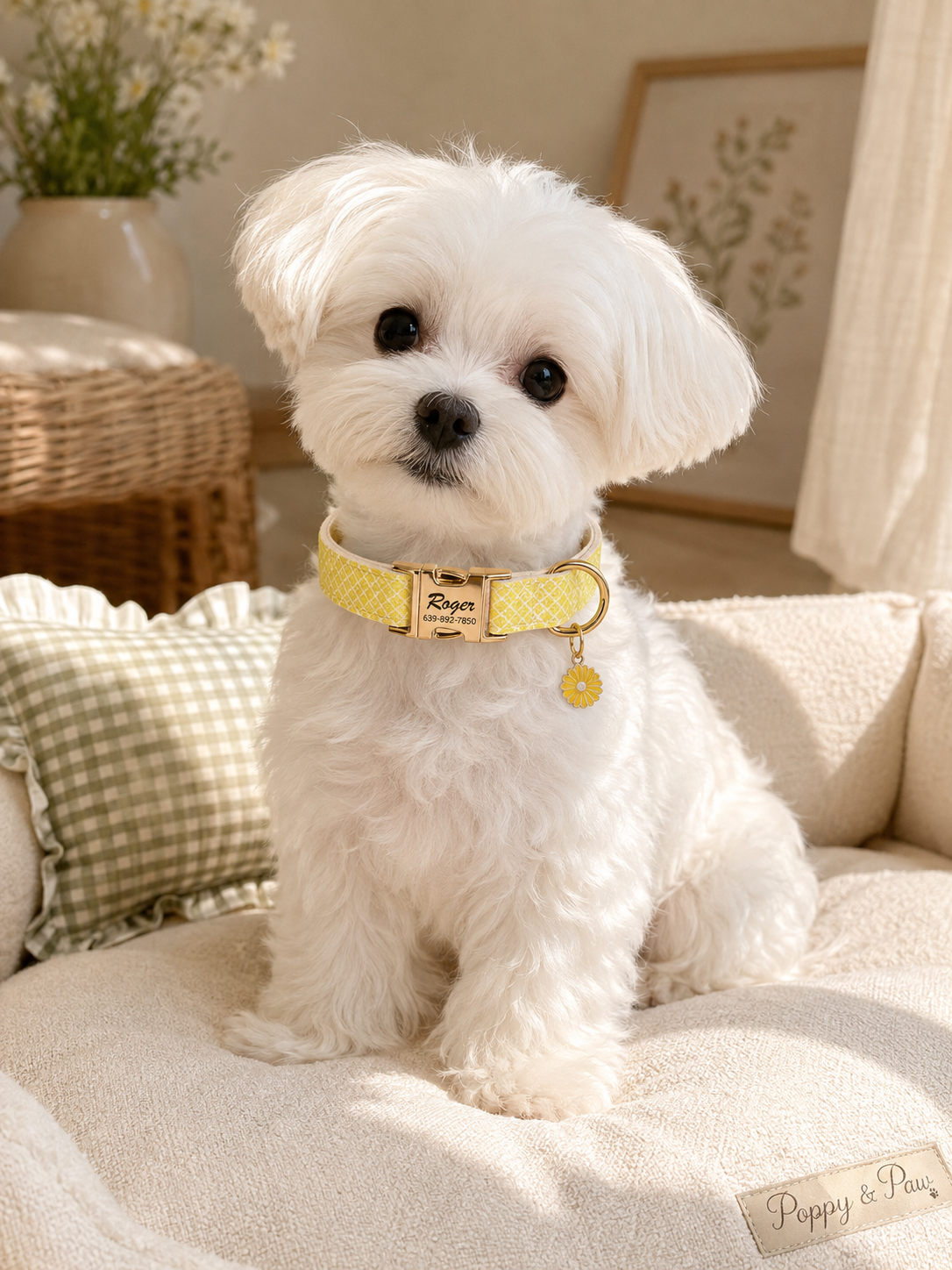 Personalized Daisy Bloom Dog Collar