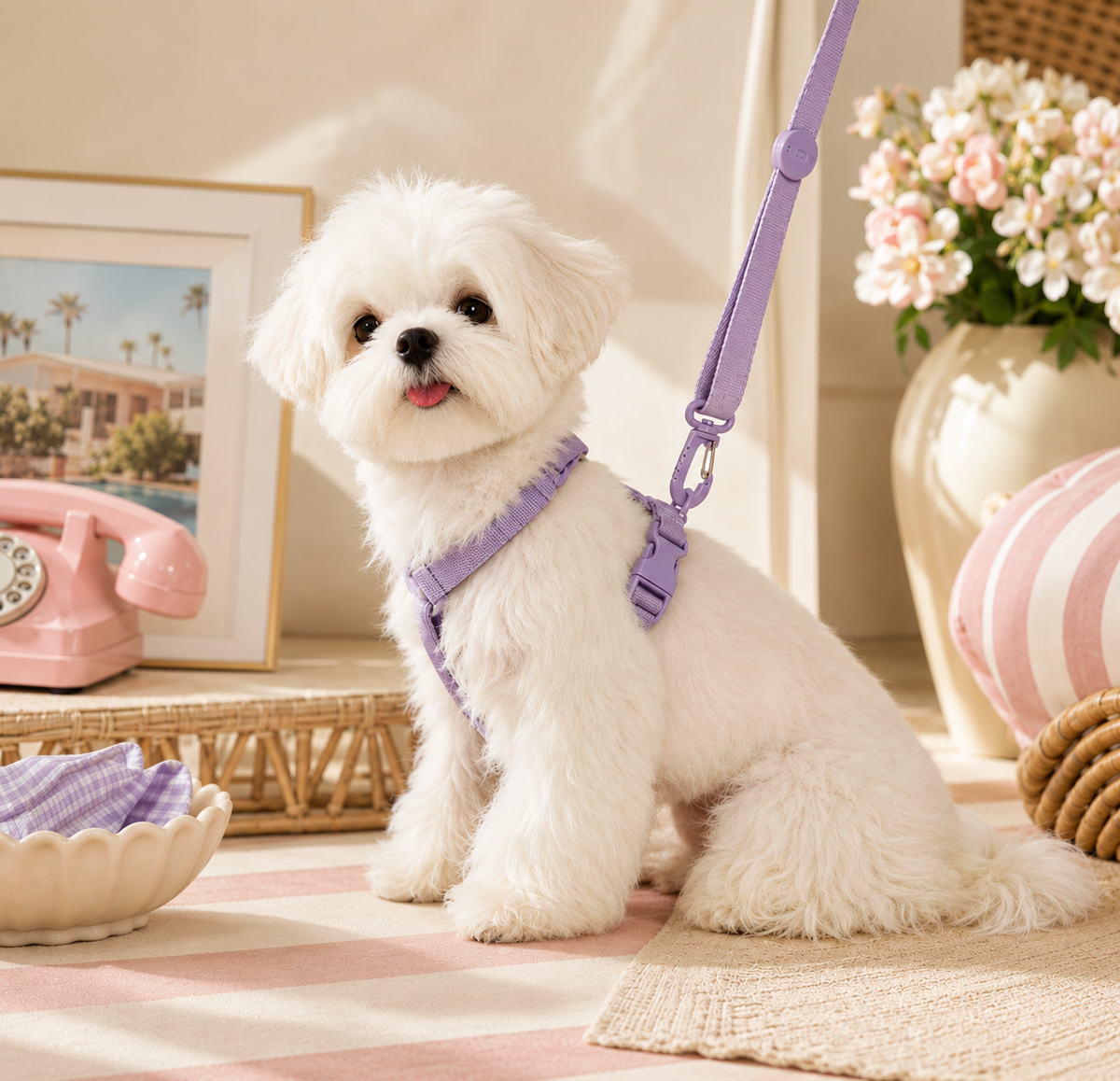 Le Macaron Adjustable Harness & Leash Set