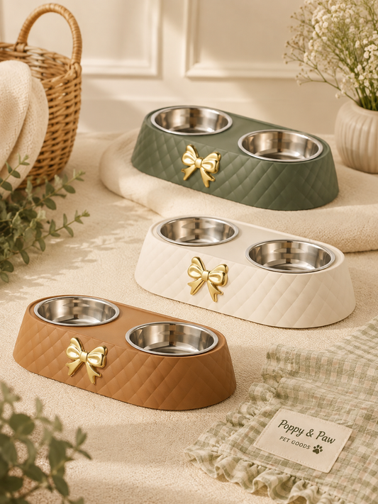 Bow & Brunch Double Pet Bowl