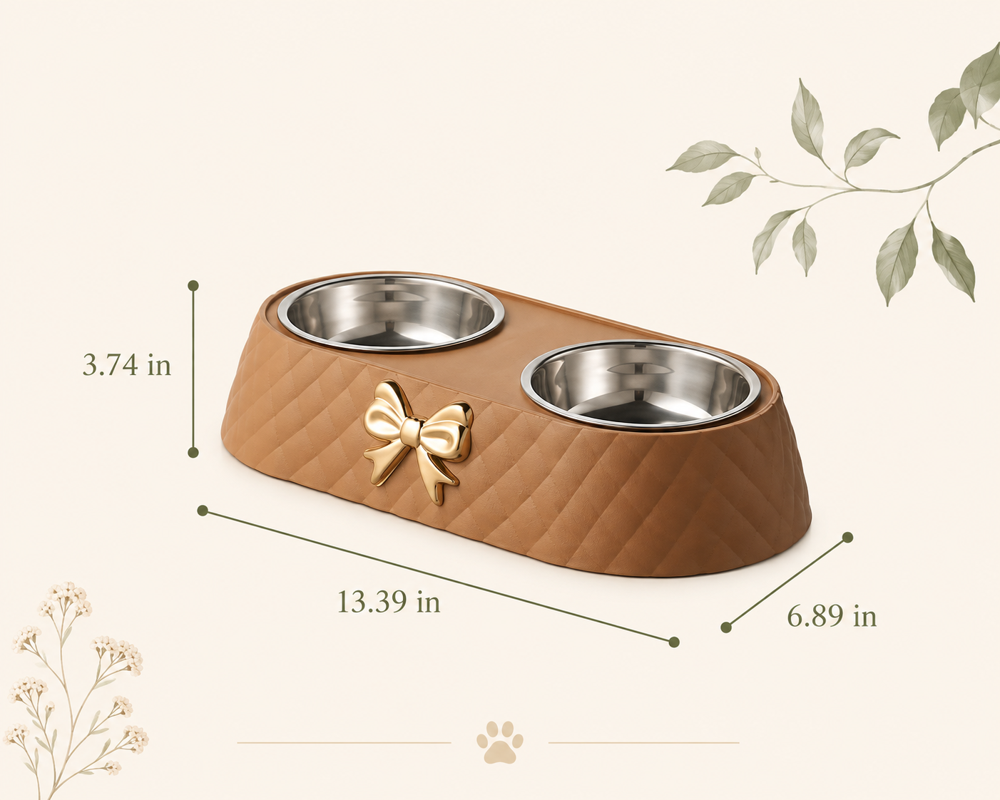 Bow & Brunch Double Pet Bowl