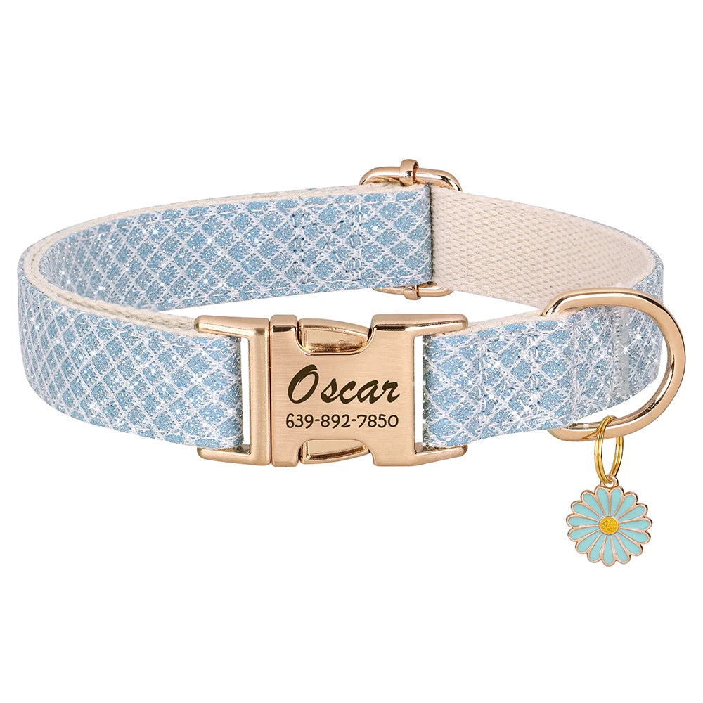 Personalized Daisy Bloom Dog Collar