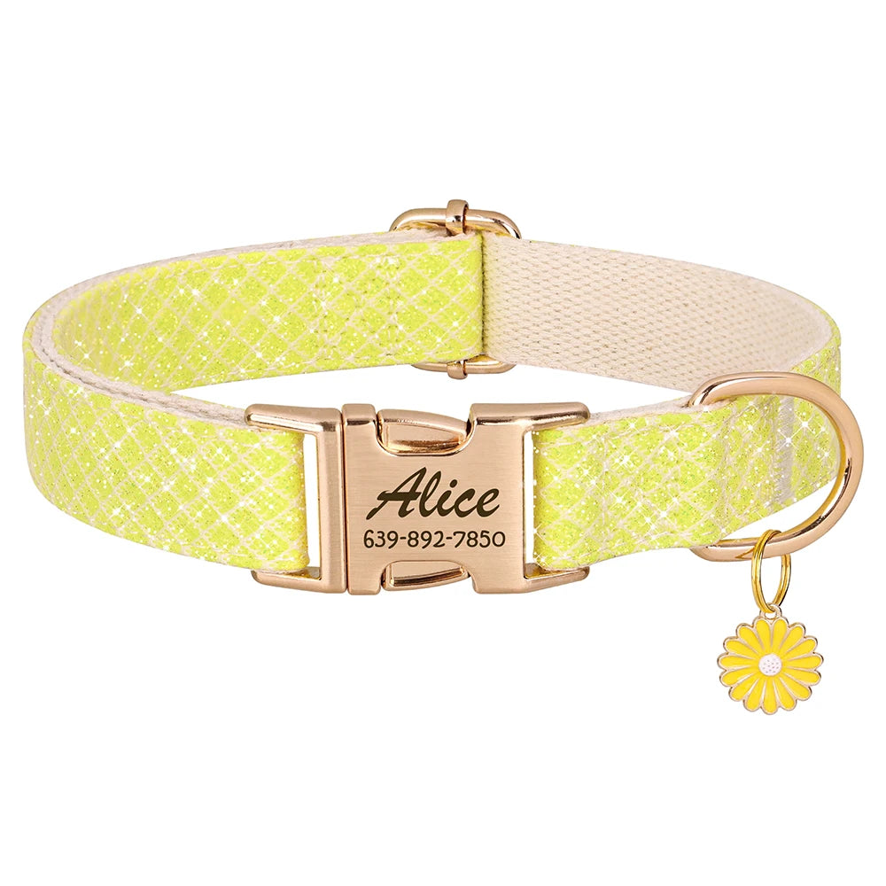 Personalized Daisy Bloom Dog Collar