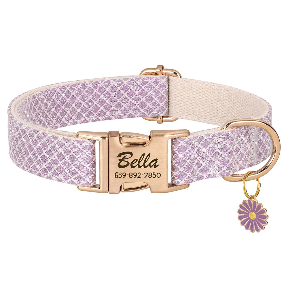 Personalized Daisy Bloom Dog Collar